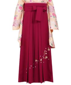 (中古品)袴 単品 「ローズピンク×刺繍 L/2L」 卒業式 袴 レディース 行燈袴 女性用袴単品 貸衣装処分 レンタル処分品 (メール便不可)ss2506hkm10